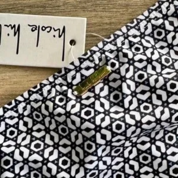 NWT Nicole Miller High-Waisted Bikini Bottom Geometric Print Size L - Picture 5 of 16
